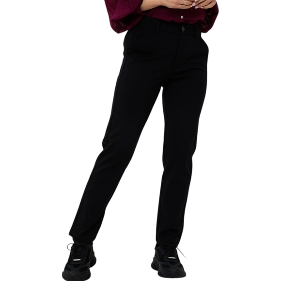 Esqualo Trouser Slanted Pocket Knit Black Button Closure Women's size Medium - Picture 1 of 15
